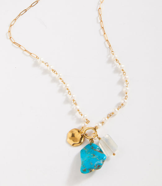 Gold Chan Luu Organic Turquoise Stone Necklace Karen Kane