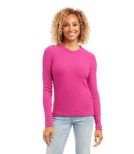 Lucky Brand LUCKY BRAND Womens Pink Graphic Long Sleeve Boat Neck T-Shirt S