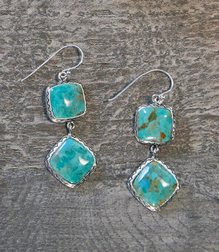 Double Drop Turquoise Earrings