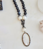 Beaded Long Mother of Pearl Necklace