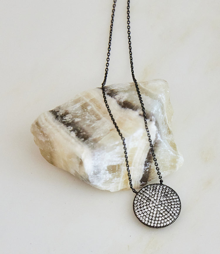 Pavé Disk Necklace