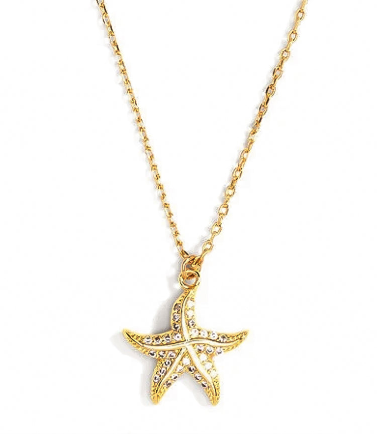 Small Pavé Starfish Necklace