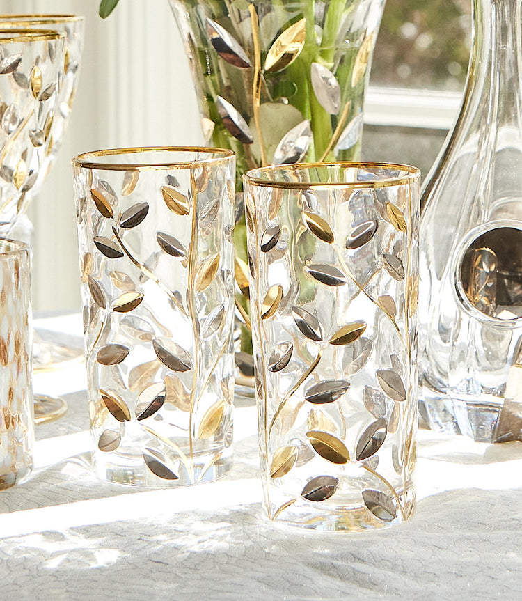 Platinum And Gold Crystal Drink Glass