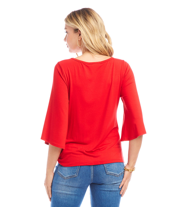 Flare Sleeve Pick-Up Top