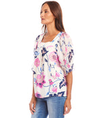 Contrast Square Neck Top