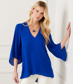 Petite Size Bracelet Sleeve Asymmetric Top