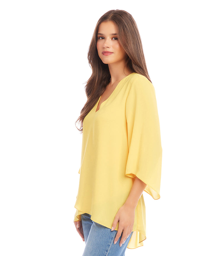 Petite Size Bracelet Sleeve Asymmetric Top