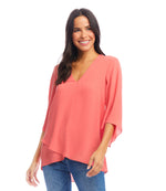 Petite Size Bracelet Sleeve Asymmetric Top