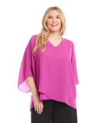 Plus Size Bracelet Sleeve Asymmetric Top