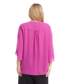 Plus Size Bracelet Sleeve Asymmetric Top