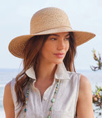 Contrast Tie Raffia Hat