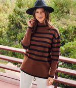 Stripe Turtleneck Sweater