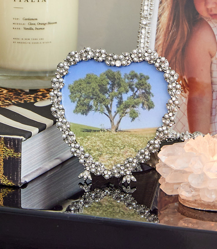 Pearl & Crystal Heart Picture Frame