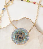 Ombre Pavé Disc Necklace