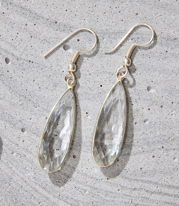 Quartz Teardrop Earrings