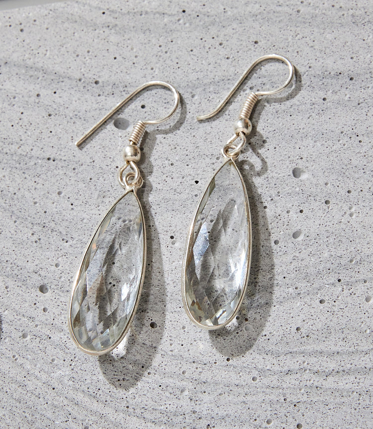 Quartz Teardrop Earrings