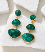 Triple Drop Gemstone Earrings