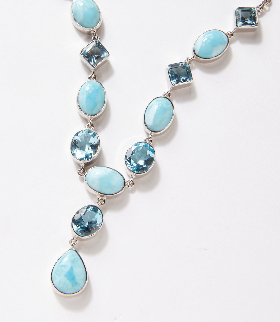 Larimar And Blue Topaz Gemstone Necklace