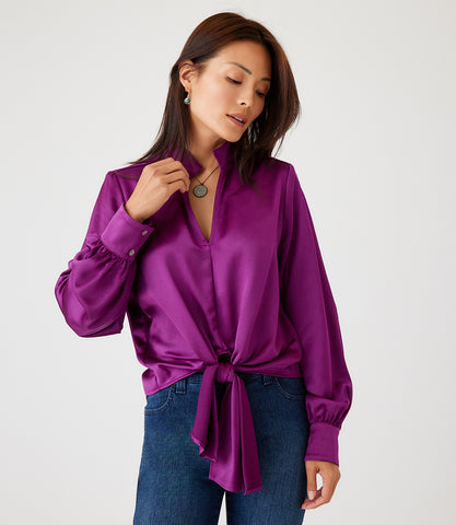 Magenta Tie-Front Top | Karen Kane