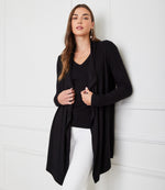 Ribbed Drape Front Cardigan