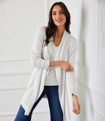 Ribbed Drape Front Cardigan