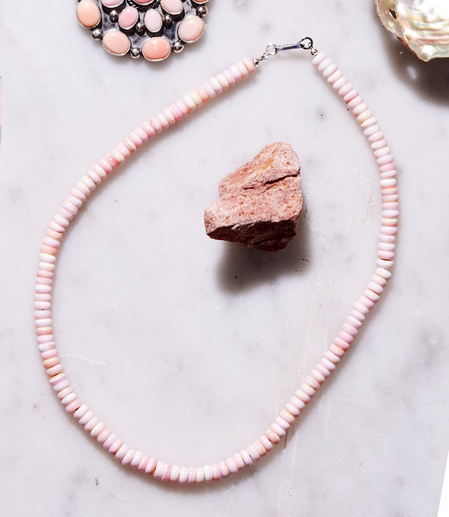 Pink Conch Beaded Necklace