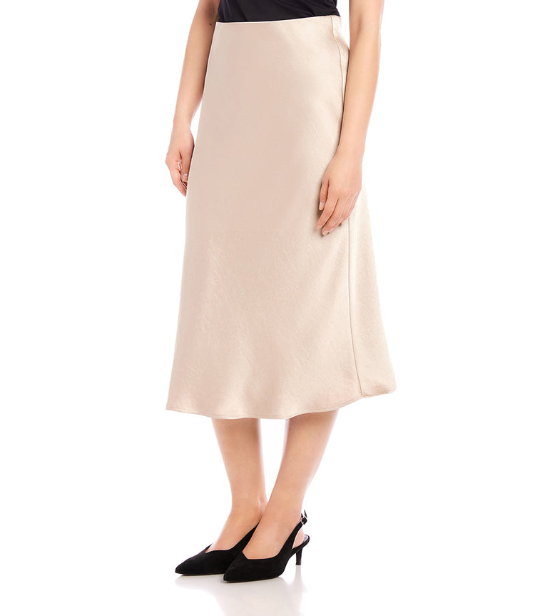 Satin Bias Cut Midi Skirt