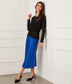 Satin Bias Cut Midi Skirt