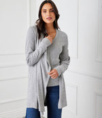 Ribbed Drape Front Cardigan