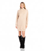 Faux Wrap Turtleneck Dress