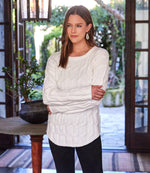 Cable Shirttail Sweater