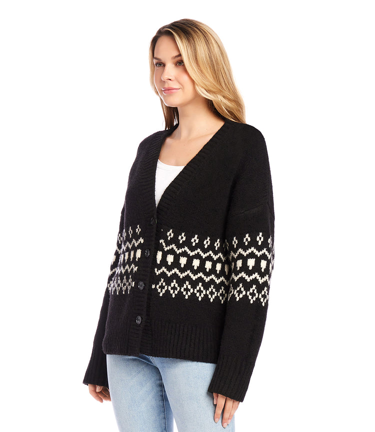 Jacquard Sweater Cardigan