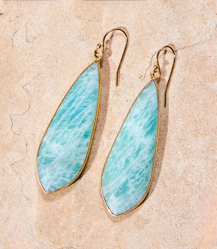 Large Natural Gemstone Earrings