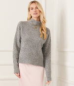 Mock Neck Boucle Sweater