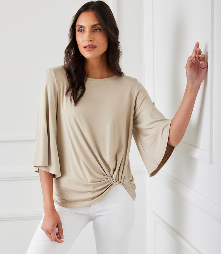 Flare Sleeve Pick-Up Top