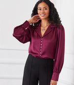 Shirred Satin Blouse