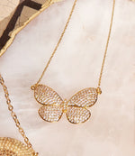 Pavé Butterfly Pendant Necklace