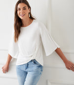 Flare Sleeve Pick-Up Top