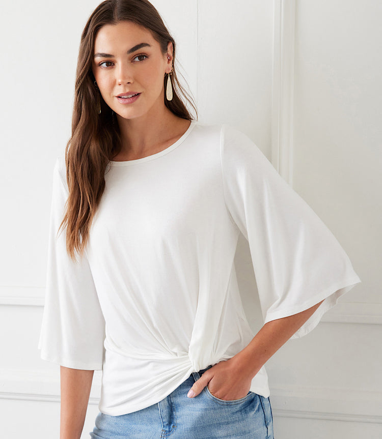 Flare Sleeve Pick-Up Top