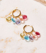 Gemstone Huggie Earrings