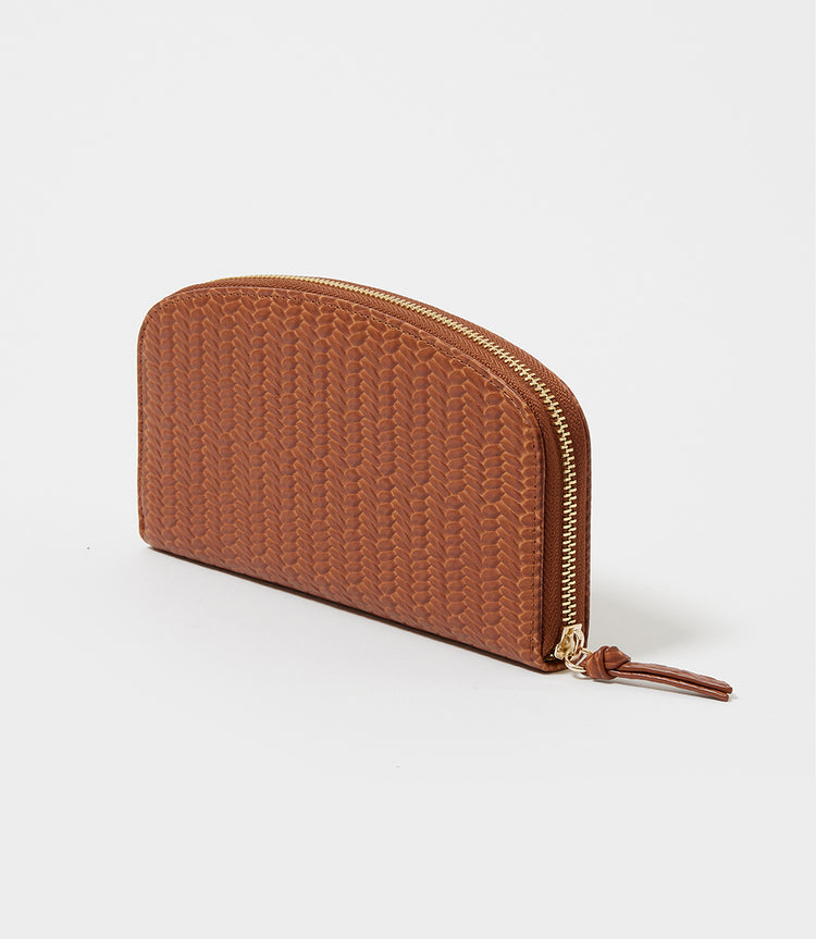 Embossed Leather Zip Wallet