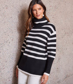 Stripe Turtleneck Sweater