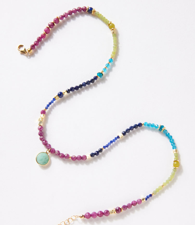 Aurora Beaded Gemstone Necklace