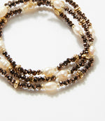 Beaded Gemstone And Pearl Stretch Bracelet