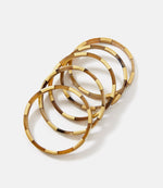 Tiled Gold And Horn Bangles, Set of 5