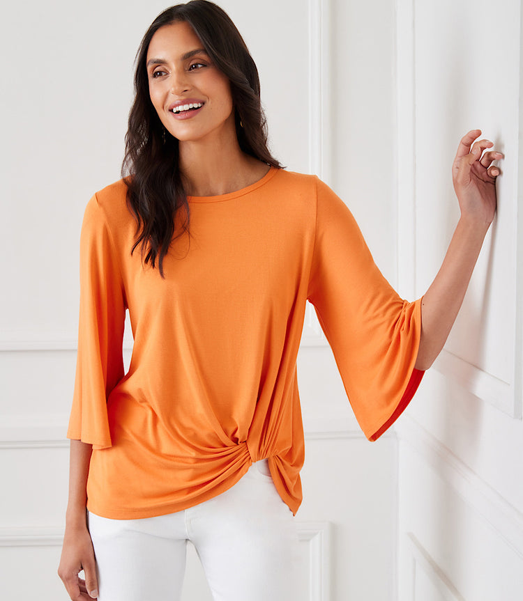 Flare Sleeve Pick-Up Top