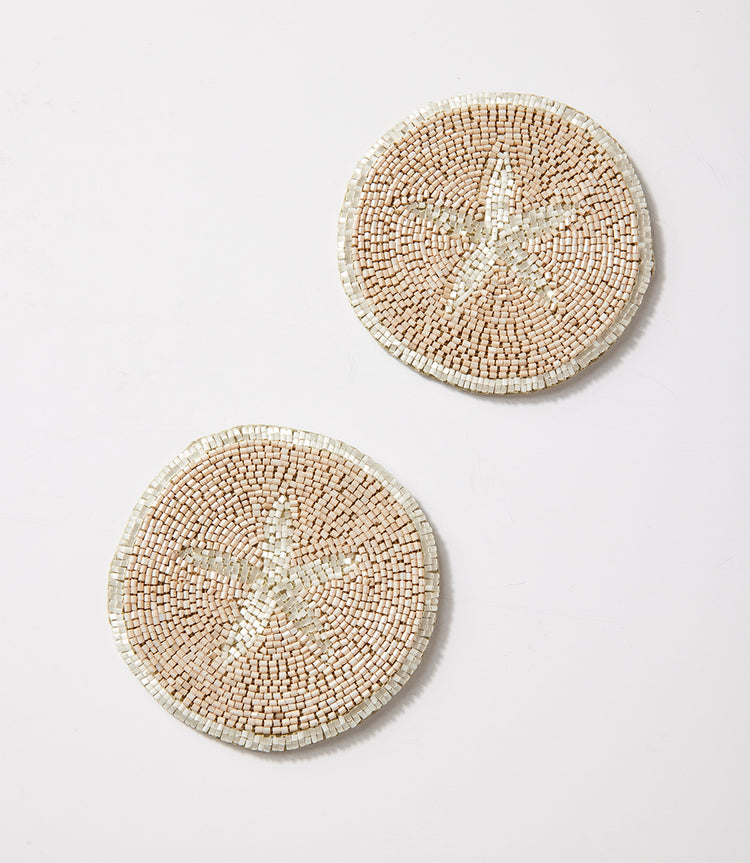 Beaded Starfish Coasters, Set of 2