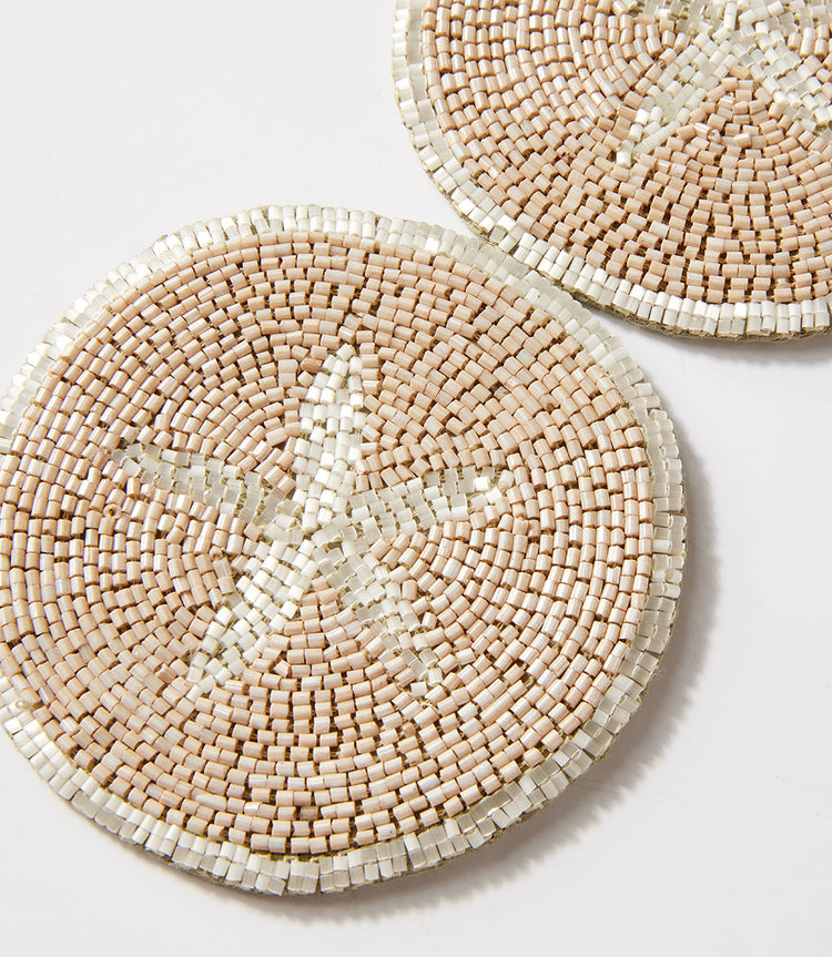 Beaded Starfish Coasters, Set of 2