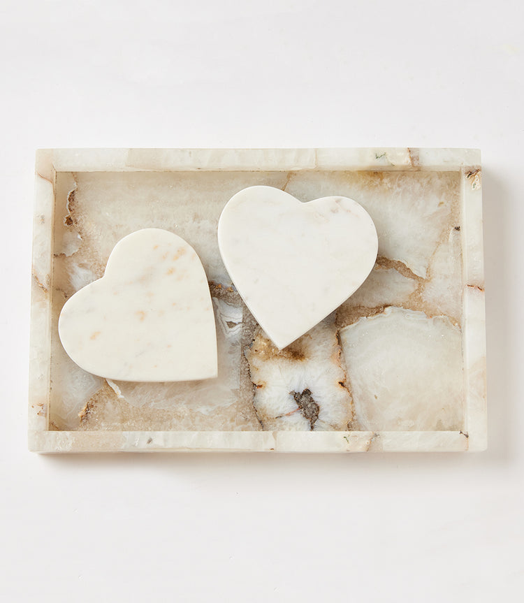 Marble Heart Coasters Set of 4