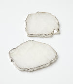 Silver Quartz Coasters, Set of 2